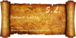 Sebesi Leila névjegykártya